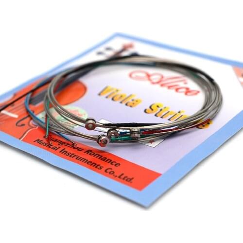 A903 Viola Strings Nickel Silver Steel Core Brass Wound 1st-4th Set of 4 Strings Viola Parts Accessories Nickel-Plated Ball-End