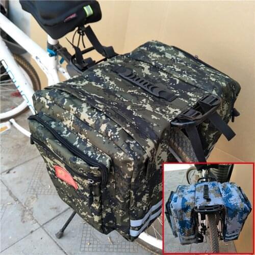 35L Bicycle Camouflag Rear Seat Bag Mountain Bike Saddle Bag Large Capcity Double Side Rear Rack Tail Seat Pannier Pack Luggage