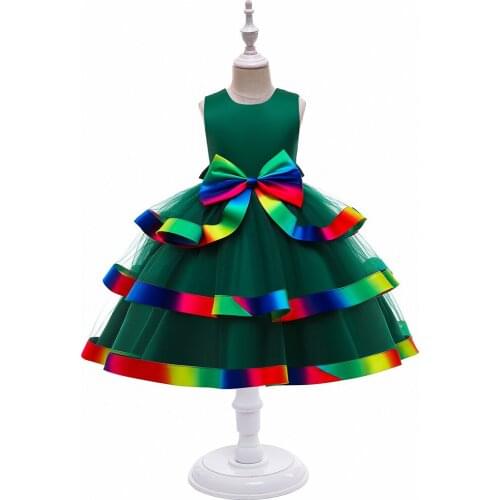 Fashion Green Girls Pageant Dresses Tulle Tutu Puffy Ball Gown Kids Flower Girl Dress Appliques Sleeveless Toddler Pageant
