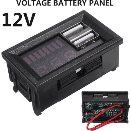 High Precision 12V Digital Display Plug Car Voltmeter Energy Saving Dual USB Output 5V 2A LED Meter Voltage Battery Panel