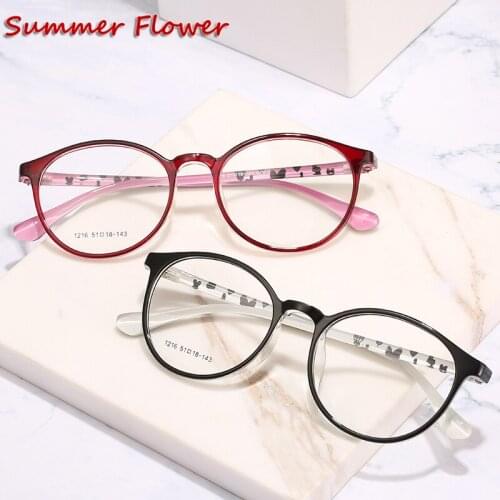 Women Fashion Eyewear Prescription Glasses Round Frame Optical Recipe Lenses for Female