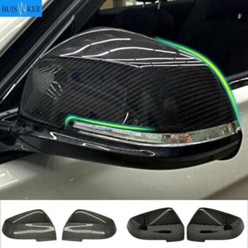 1 Pair Carbon Fiber Side Wing Replacement Rearview Mirror Cover Cap for BMW F10 F11 2014 2015 2016 2017