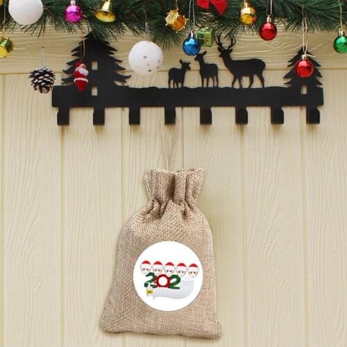 10pcs Christmas Gift Bag Santa Sacks Canvas Santa Sacks Xmas Gift Stocking Bag Santa Claus Decoration For Home Cocina
