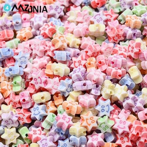 100pcs/lot Mixed Acrylic Beads Star Shape Charm Loose Spacer Beads For Jewelry Making Handmade DIY Bracelet Necklace Accessories