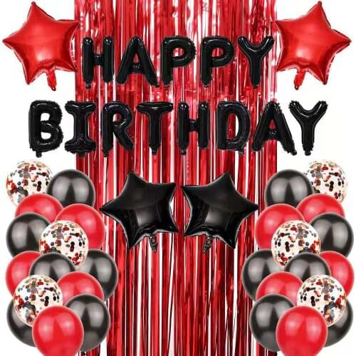 36pcs birthday background decoration aluminum foil happy birthday balloon adult children birthday party decoration