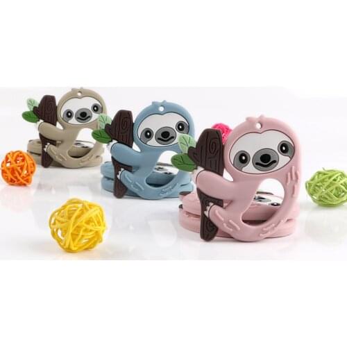 Kovict 5/10pc New Sloth Silicone Teether Latex Free Baby Teething Toy Baby Gift Food Grade Silicone Teether Necklace Accessories