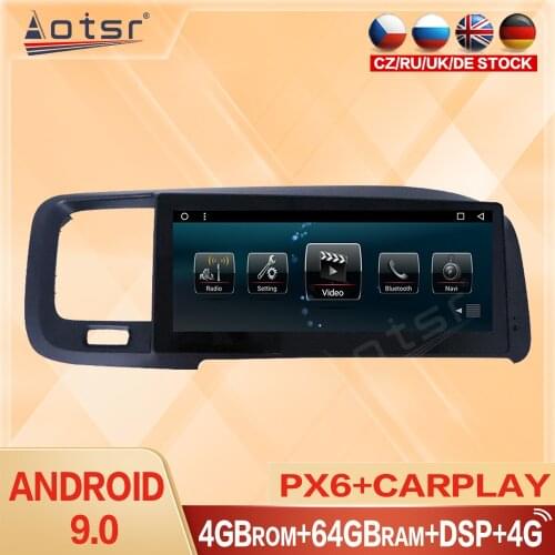 Carplay Car Multimedia For Volvo S60 V60 2011 - 2017 LHD RHD Android Radio 64GB Unit Video Player HD Touch Screen GPS Navigation