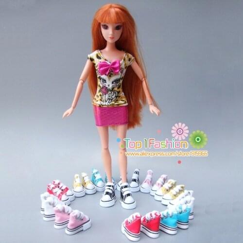 Free Shipping 3.5cm*2cm*3cm Doll Shoes for Blythe Licca Jb Doll Mini Shoes for Russian Doll 1/6 BJD Sneakers Shoes Boots
