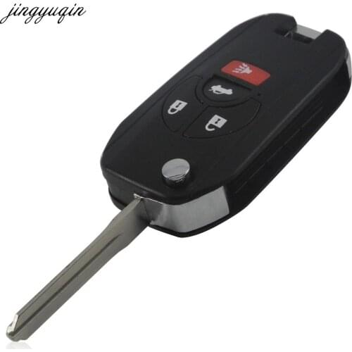 Jingyuqin 10pcs/lot Modified Flip Remote Key Shell For Nissan Altima Maxima Sentra Versa 4 Buttons
