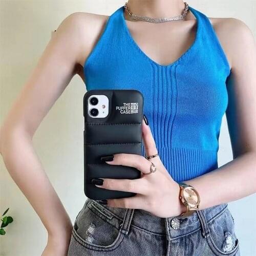 2021 Winter down jacket 3D The Puffer Soft cloth Phone Case For apple iPhone 12 Pro 7 8 Plus X XS XR MAX 11 MiNi SE 2 Back cover