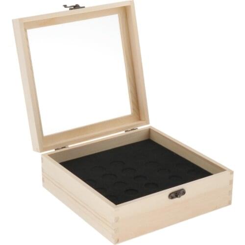 Wooden 30 Slots 5-15mL Essential Oil Box Case Organizer Container Safe for Carrying