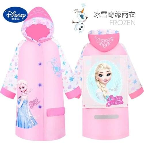 Disney Cartoon Frozen Children Raincoat Girls Kindergarten Pupils Elsa2021 Schoolbags Children Baby Going To School Poncho Gifts
