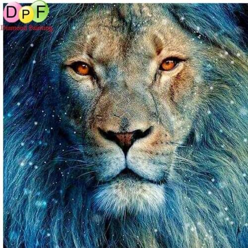 DPF Full round Diamond Embroidery lion cross stitch diy diamond mosaic painting Paste home Decor painting gift
