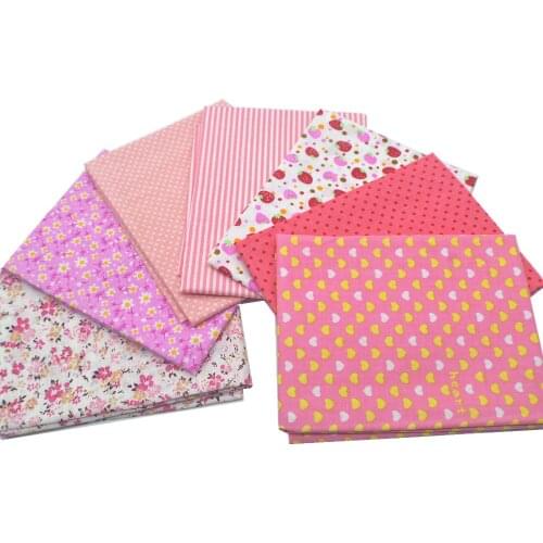 Ibotti 50x50cm New arrive Pink Floral Dot Love Cotton Fabric Sewing Tilda Doll Cloth DIY Quilting Patchwork Tissue Textile