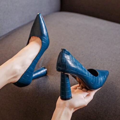 Classic Shoes Woman Fashion 2021 Spring Design Women Pumps Round High Heels Female Pointed Toe Party Ladies Shoes Women K0008