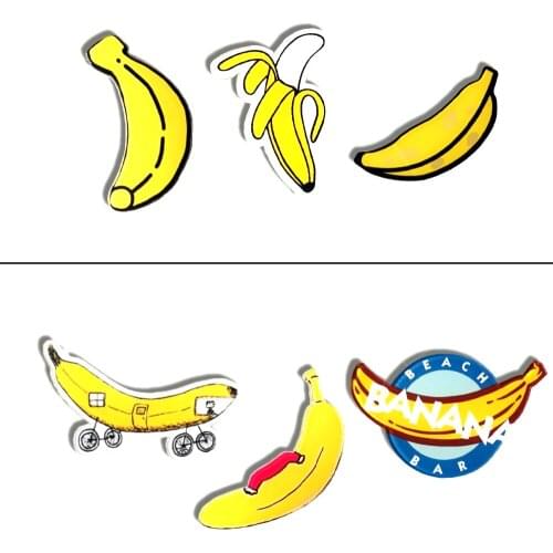 Beautiful Womens Brooch Anime Cartoon Banana Lapel Pins For Backpacks Cute Acrylic Badges Jewelry Gifts