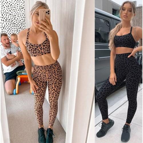 Leopard Suit Print High Waist Hip Leggings Women High Elastic Slim Gym Workout Tight Pants Fitness Clothing