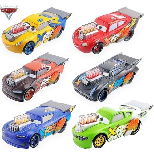 Disney Pixar Cars 3 Mcqueen Black Storm Jackson Speed Challenge Alloy Car Toy GFV33 Metal Vehical Model Car Toy For Kids Gifts