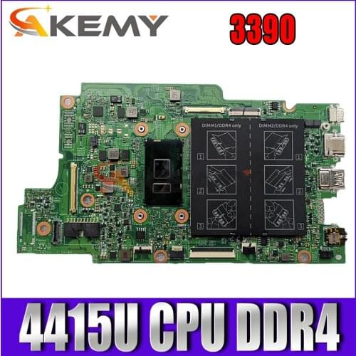 Akemy 2J4JT For DELL Latitude 3390 laptop motherboard mainboard 17810-1 with 4415U CPU DDR4 3390 mainboard tested full 100