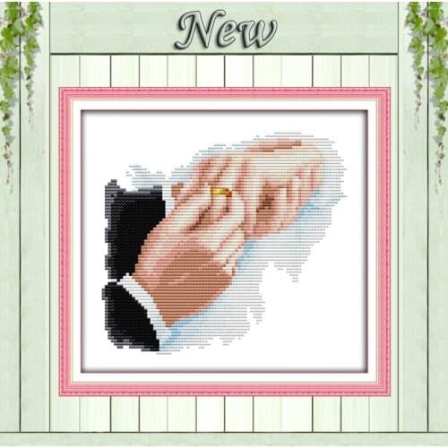 Hold hands in hand Counted Printed on canvas DMC 11CT 14CT Cross Stitch Needlework Sets embroidery kits paintings DIY home decor