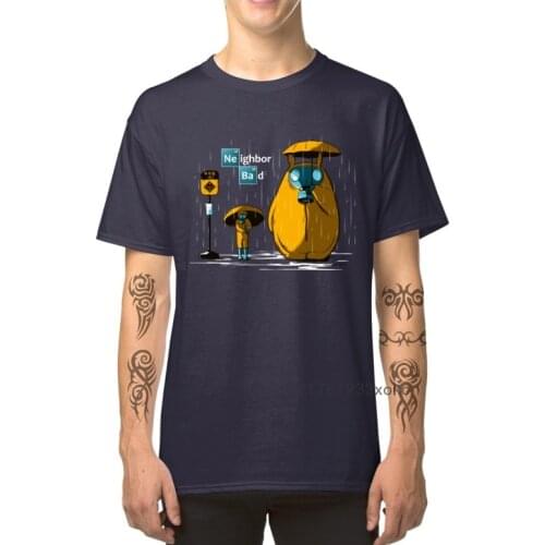 Japan Anime T-shirt Men Breaking Neighbor Funky Tees Mens Cotton T Shirts Breaking Bad Tops Neighbor Totoro Tshirt Raining Day