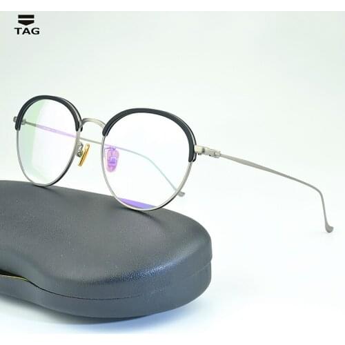 Brand Eyeglasses retro Half frame metal Glasses frame TH2056 men nerd eyeglasses protection computer women prescription glasses