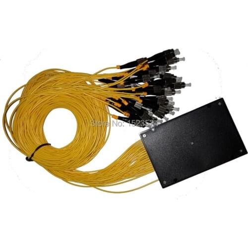 Free Shipping GPON EPON 2.0mm 1.2M 1x32 ABS Box 1 32 FC/UPC 32 Ports Fiber Optical PLC Splitter