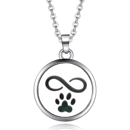 Stainless Steel Openwork pattern Aroma Box Pendant Necklace Magnetic Aromatherapy Essential Oil Diffuser Box Locket Pendant