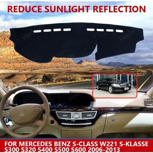 For Mercedes Benz S-Class W221 S300 2006-2013 Right Left Hand Drive Good Polyester Material Anti Light Car Dashboard Cover Mat