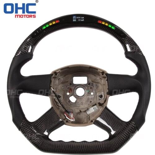 Performance 100% Real Forged Carbon Fiber LED Display Steering Wheel compatible for Aud-i A1 A2 A3 A4 A5 RS3 RS4 RS5 S3 S4 S5