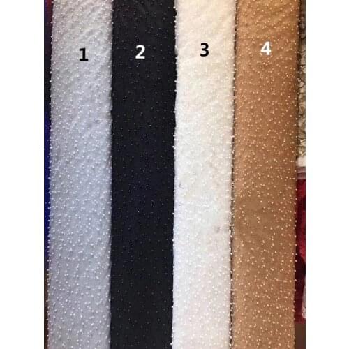 SYJ-1216113 Nigerian Laces Fabric Bridal French Tulle Lace Fabric with lots of beads