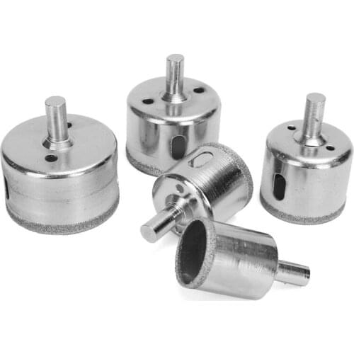 XNEMON 5PCS/lot Diamond Coated Drill Bits Set Hole Saw Cutter Tool Glass Marble 26-50mm