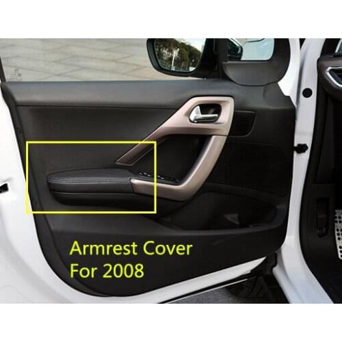 Protective Interior Door panel Armrest Microfibre Leather Cover For Peugeot 2008 AB168