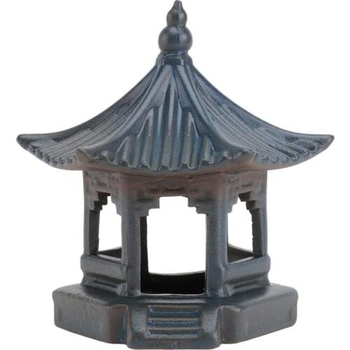 1Pc Creative Hexagon Pavilion Decor Tea Pet Zen Sense Adornment Photo Prop Flowerpot Decor Crafts Home Tea Table Ornaments