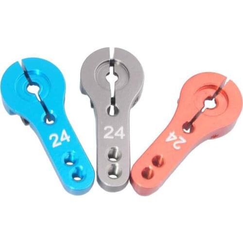 1PC Model Car 24T Steering Servo Arm Aluminum Alloy Rocker Arm Metal Half Servo Arm Horn for 1:10 RC Cars