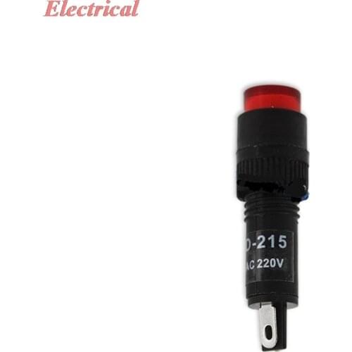 1pc NXD-215 Mini LED Power Signal Light Indicator Mounting Hole 8mm 2 Pins Red Green Yellow Blue White 12V 24V 220V