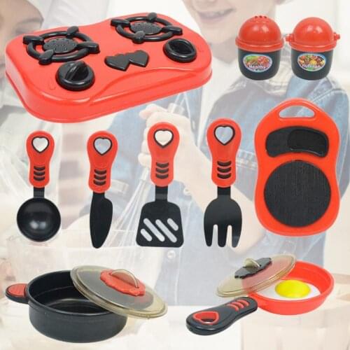 10Pcs/Set Kitchen Toys Simulation Children Gift Plastic Play House Kitchen Tableware Toy Set for Interactive Play