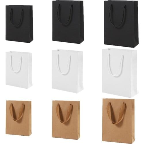 10Pcs/lot Gift Bags With Handles Multi-function High-end Kraft Paper bags Party Supplies Recyclable Environmental Protection Bag