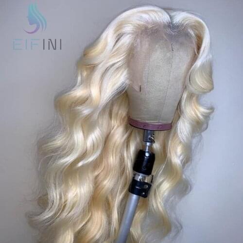 180% Density 613 Blonde Lace Closure Human Hair Wigs Remy Brazilian Body Wave 4x4 Lace Wigs Preplucked With Baby Hair For Women