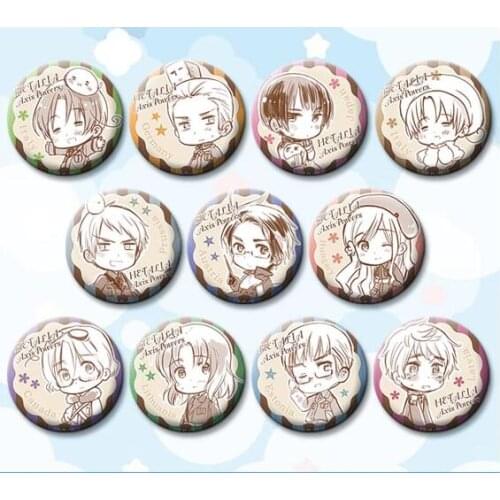 Anime Hetalia 58 mm World Wrinkle UK US Italian Badge Irons Brooch