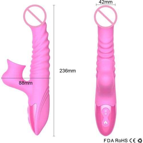 Automatic telescopic sucking vibrator Female masturbator Clitoris Vagina anal Silicone Stimulator Dildo adult Sex Toys for woman