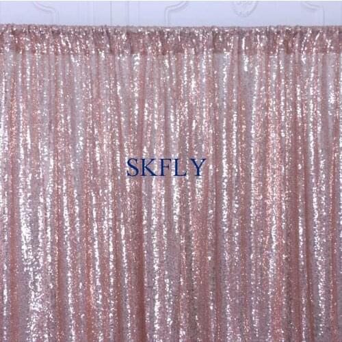 BC001B factory custom made many colors wedding birthday party glitter rose gold sequin backdrop with rod pocket
