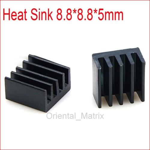 Free Shipping 20pcs 8.8*8.8*5mm HeatSink Heat Sink Radiator Small Radiator Cooler - Black