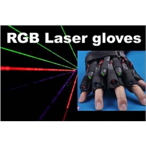 Free Shipping led RGB laser gloves show stage glove laser gloves with 3pcs laser (1pc Green +1PC Red +1PC Violet) RGB laser