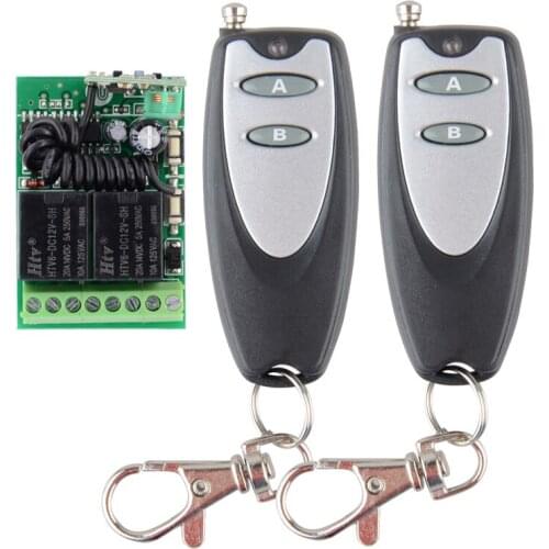 12V 2CH RF Wireless Remote Control Switch System 2 transmitter & receiver 2ch MINI relay smart home z-wave