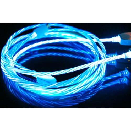 CatXaa 100cm Glow Glittering Shine Light USB Cable Micro USB Type-c Data 2.4A Fast Charging Adapter for Huawei Xiaomi