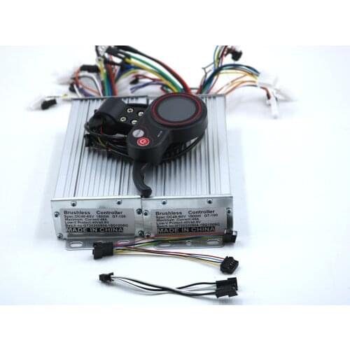 Dual drive 48V/60V 1500W BLDC Electric scooter controller E-bike 2 pcs brushless speed driver and 1Pcs GT-100 Display one set