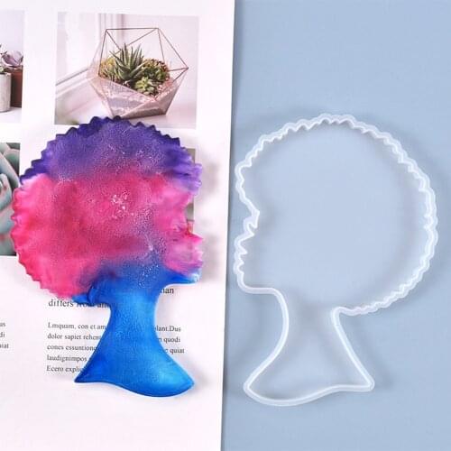 Afro Female Head Epoxy Mold Jewelry Silicone Mold DIY Crystal Epoxy Mold Making Pendants Silicone Mould Handmade Jewelry Decor