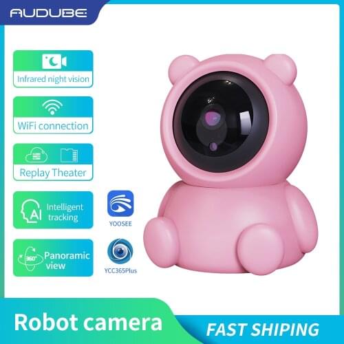 HD1080P WiFi Camera IP PTZ Camera Wireless Home Security Mini Camera Indoor IR Night Vision Surveillance YCC365 Bear Set Camera