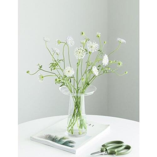 Art home design flower arrangement decoration ornaments transparent T-shaped hydroponic glass vase